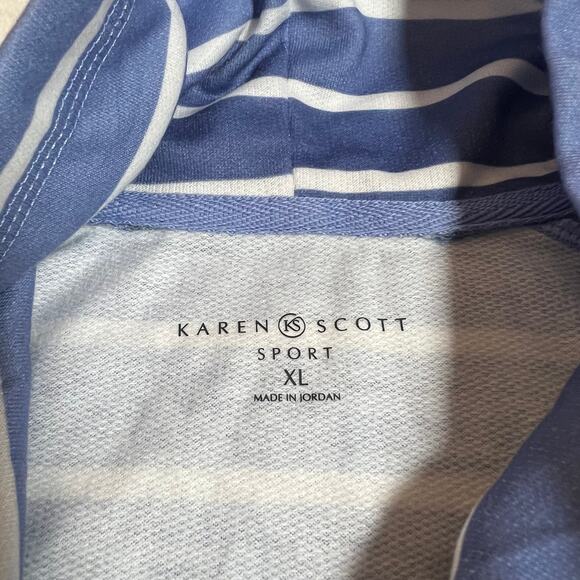 Karen Scott Sport Funnel Neck Ombre Striped Sweatshirt Size X-Large NEW Coastal - Picture 5 of 9
